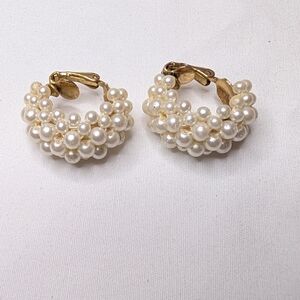 Faux Pearl Clip On Earrings